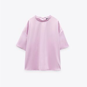 Zara Satin Top in Pale Pink
